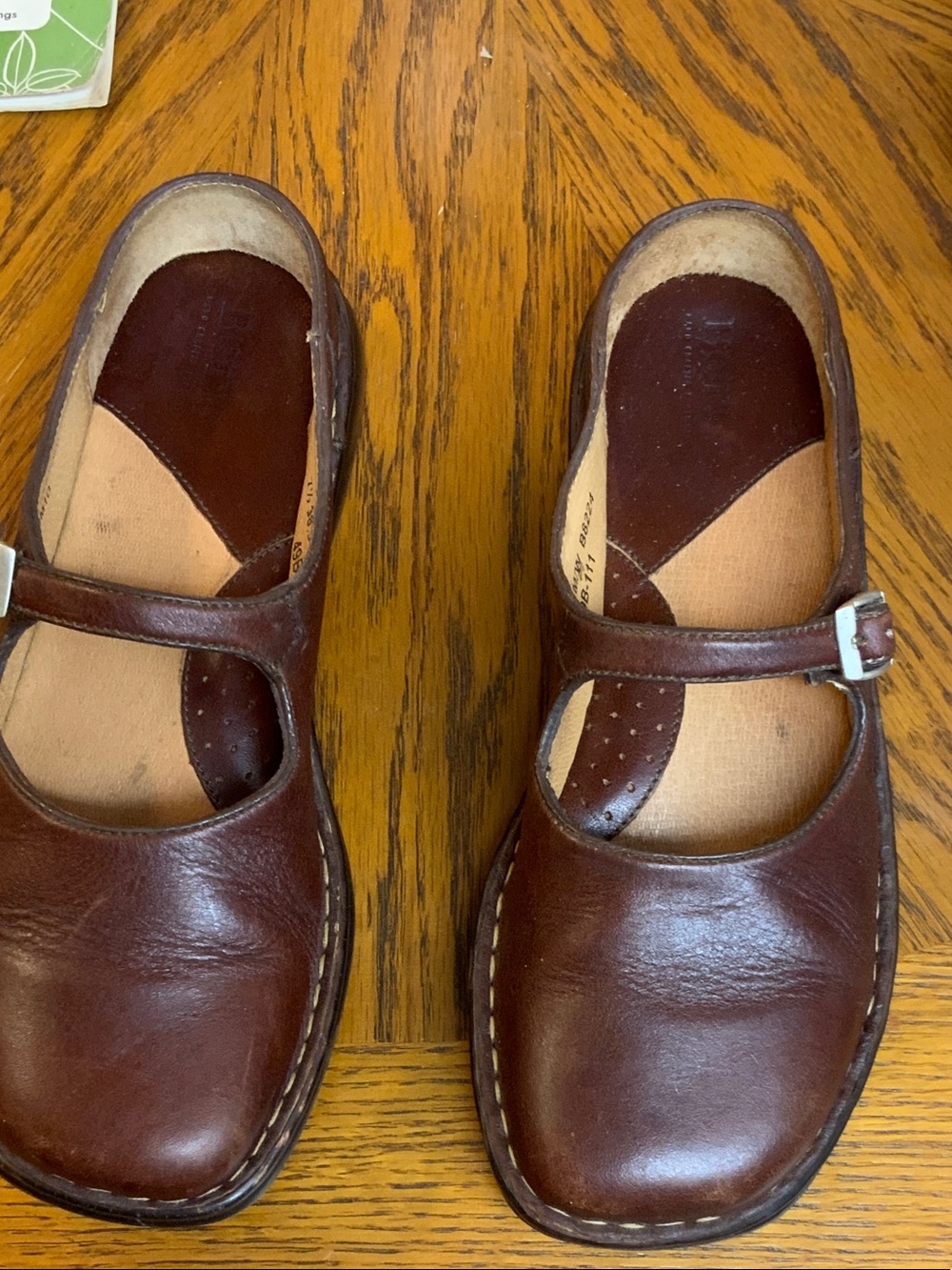 Born Brown Leather Mary Jane Clogs